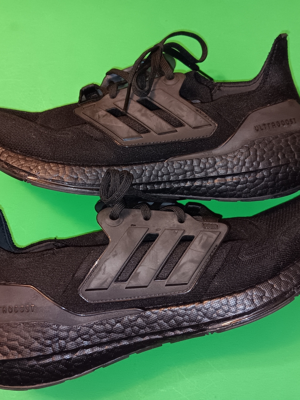 Adidas UltraBoost 22 Running Shoes (GZ0127) Preowned Triple Black Men's Sz 12 - Picture 7 of 12